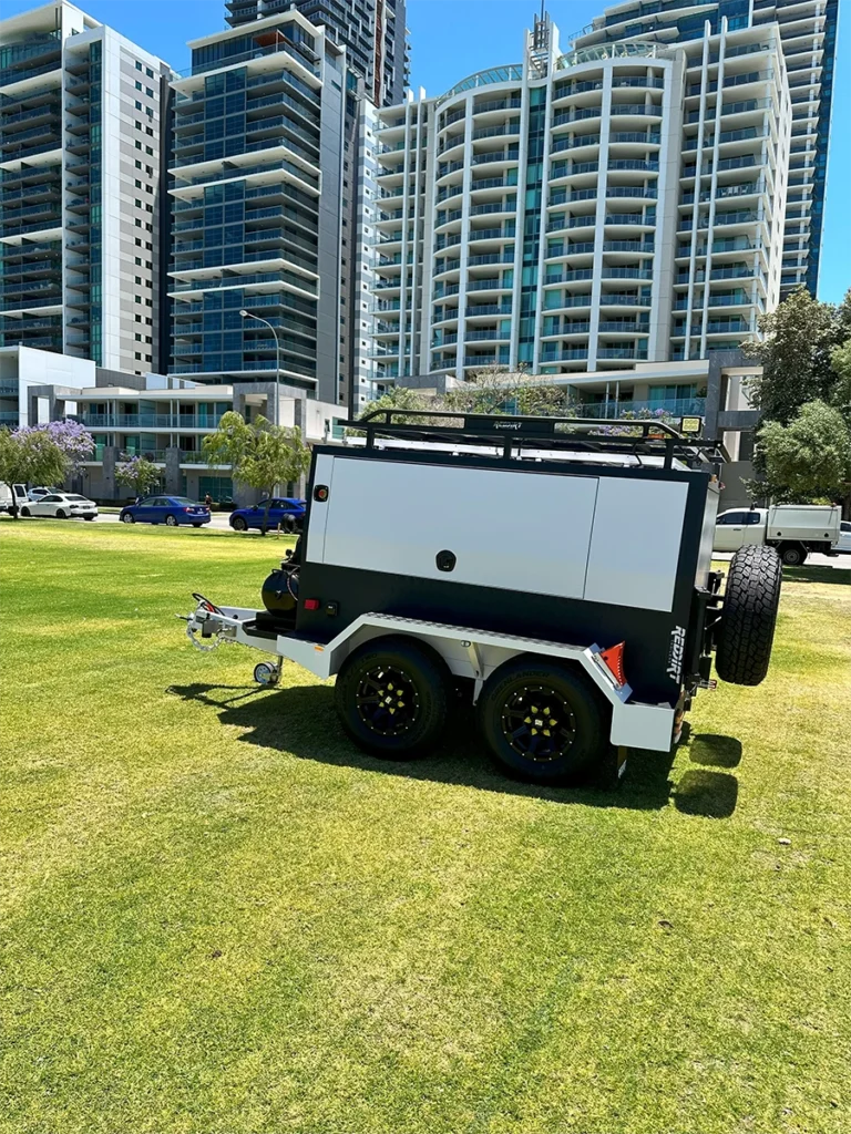 RedDirt service trailer designed for WA worksites with practical servicing access