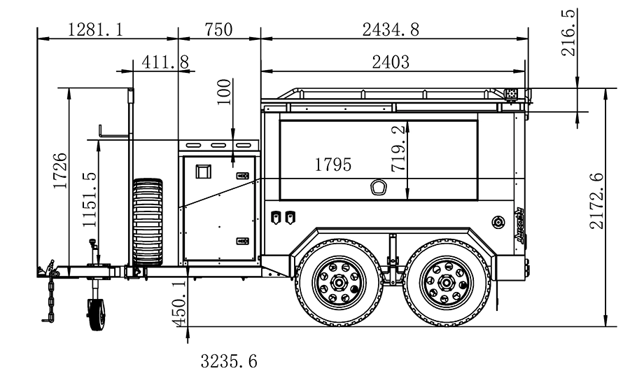 RedDirt Tradesman Trailer dimensions diagram